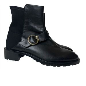 Stuart Weitzman Luxering Leather & Neoprene Ankle Boot Size 13